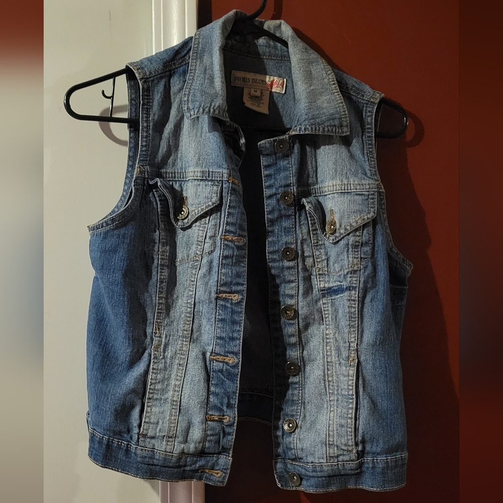 Cropped Denim Vest Size M